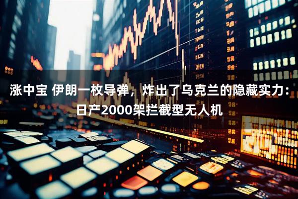 涨中宝 伊朗一枚导弹，炸出了乌克兰的隐藏实力：日产2000架拦截型无人机