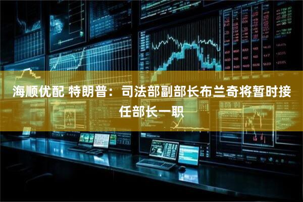 海顺优配 特朗普：司法部副部长布兰奇将暂时接任部长一职