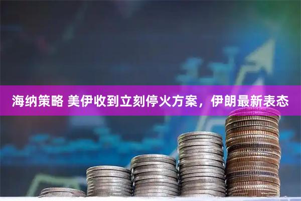 海纳策略 美伊收到立刻停火方案，伊朗最新表态